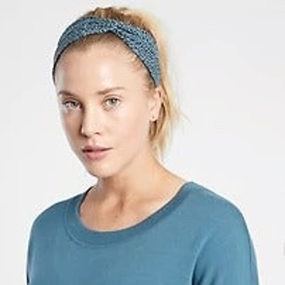 Athleta Knotted Headband Blue Cheetah Print - Picture 2 of 2